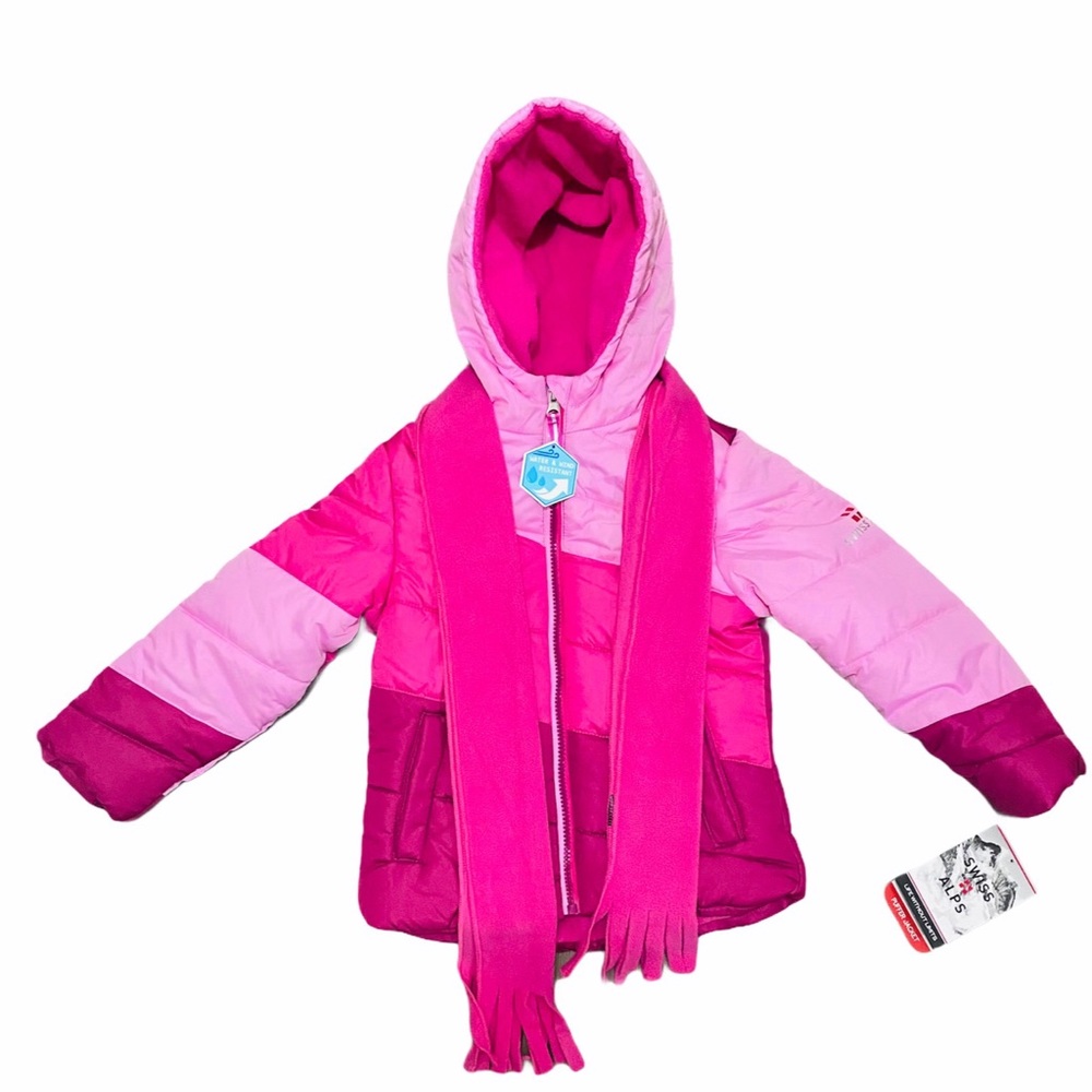 Swiss Alps Girl’s Puffer Hoodie Jacket